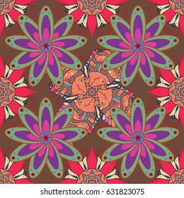Vector colored snowflakes design decorative Christmas element on a colorful background.