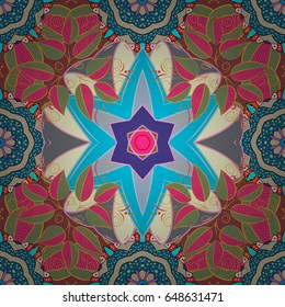 Vector colored snowflakes design decorative Christmas element on a magenta background.