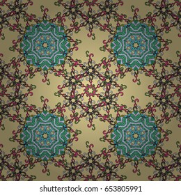 Vector colored snowflakes design decorative Christmas element on a colorful background.