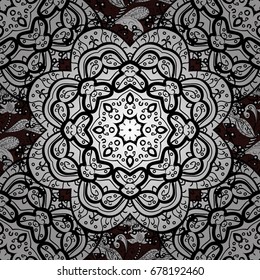 Vector colored snowflakes design decorative Christmas element on a brown background.