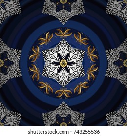 Vector colored snowflakes design decorative Christmas element on a blue, gray and black colors.
