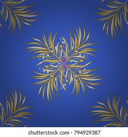Vector colored snowflakes design decorative Christmas element on a blue, brown and gray colors.