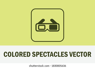 Vector of colored spectacles isolated on light background. For designer. 