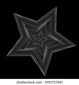Vector colored spiral. Distorted abstract lines, wireframe tunnel. Spiral star. Radial sound wave. Geometric pattern. Swirl lines and waves banner. Geometric line art. Vector illustration.
