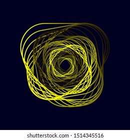 Vector colored spiral. Twisted abstract wireframe tunnel.