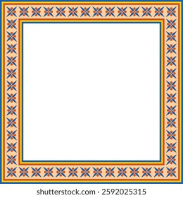 Vector colored square classic byzantine ornament. Rectangle, border, Ancient Greece, Eastern Roman Empire frame. Decoration of the Russian Orthodox Church
