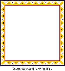 Ornamento byzantine clássico quadrado colorido de vetor. Retângulo, fronteira, Grécia Antiga, quadro Império Romano do Leste. Decoração da Igreja Ortodoxa Russa
