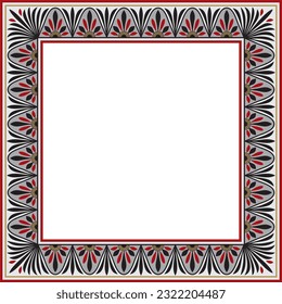 Ornamento vectorial cuadrado clásico griego de un serpentín. Patrón de la Grecia antigua. Frontera, marco del Imperio Romano.
