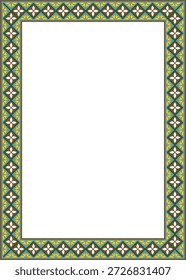 Ornamento renacentista clásico cuadrado de color Vector. Rectángulo, frontera europea, marco del estilo del renacimiento
