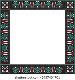 Vector colored square classical Greek ornament. European ornament. Border, frame Ancient Greece, Roman Empire.
