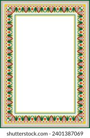 Vector colored square Egyptian ornament. Endless Rectangle, Ring of Ancient Egypt. Geometric African frame.
