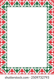 Vector colored square Kazakh national ornament. Ethnic pattern of the peoples of the Great Steppe,
