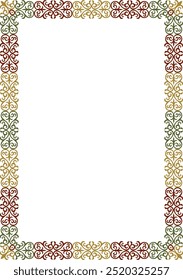 Vector colored square Kazakh national ornament. Ethnic pattern of the peoples of the Great Steppe,
