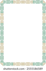 Vector colored square Kazakh national ornament. Ethnic pattern of the peoples of the Great Steppe,
