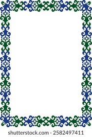 Vector colored square Kazakh national ornament. Ethnic pattern of the peoples of the Great Steppe,
