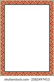 Vector colored square Kazakh national ornament. Ethnic pattern of the peoples of the Great Steppe,
