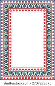 Vector colored square Turkish national ornament. Ottoman border, frame. Ethnic floral rectangle, Seljuk Turks pattern. Decoration of the Sultan's palaces.
