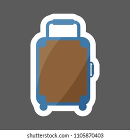 Vector colored sticker baggage icon. luggage illustration  icon. Layers grouped for easy editing illustration.  For your design. 