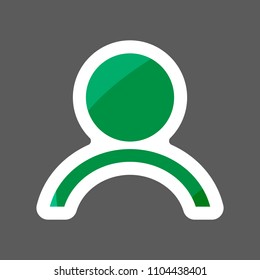 Vector colored sticker person icon. People icon. Vector user icon. Layers grouped for easy editing illustration.  For your design. 