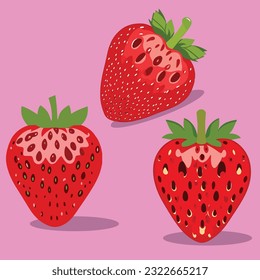diseño de fresas de color vectorial, icono aislado Fresa de madriguera Ripe aislado, ilustración de fresa de estilo caricatura.