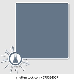 Vector colored text box and test tube