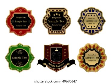 vector colored vintage labels