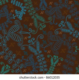 Vector colored wallpaper with beautiful abstract flowers