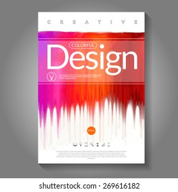 Vector colored watercolor cover on gray background.