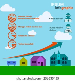 Vector colored web houses infographic