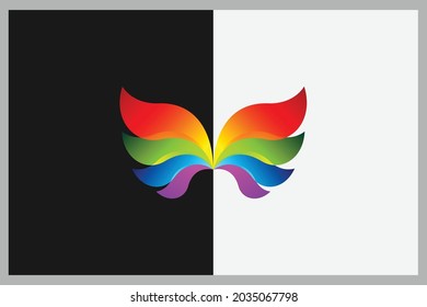 vector colored wing  abstract logo design element