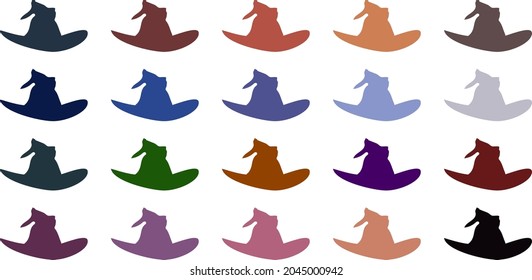 Vector Of the colored Witch Hat