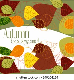 Vector colorfu autumn leaves background illustration