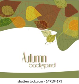 Vector colorfu autumn leaves background illustration 