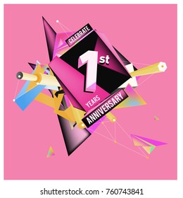 Vector Colorful 1st Anniversary