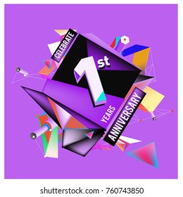 Vector Colorful 1st Anniversary