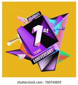 Vector Colorful 1st Anniversary