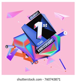 Vector Colorful 1st Anniversary