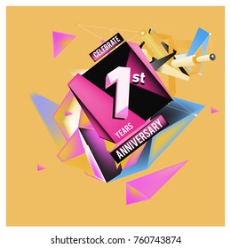 Vector Colorful 1st Anniversary