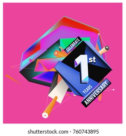 Vector Colorful 1st Anniversary