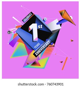 Vector Colorful 1st Anniversary