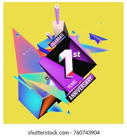 Vector Colorful 1st Anniversary