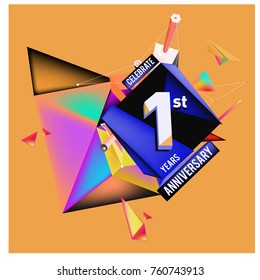 Vector Colorful 1st Anniversary