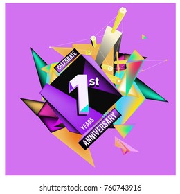 Vector Colorful 1st Anniversary