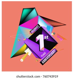 Vector Colorful 1st Anniversary