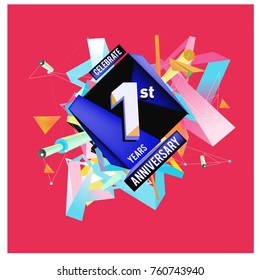 Vector Colorful 1st Anniversary