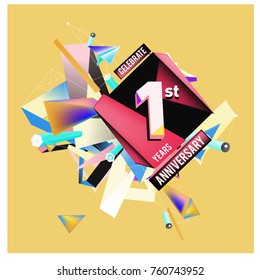 Vector Colorful 1st Anniversary
