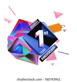 Vector Colorful 1st Anniversary