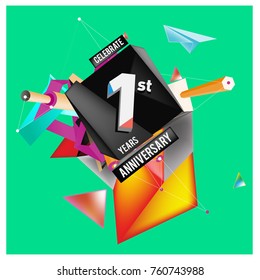 Vector Colorful 1st Anniversary