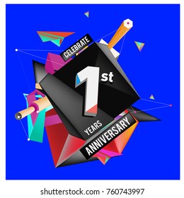 Vector Colorful 1st Anniversary