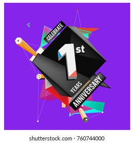 Vector Colorful 1st Anniversary